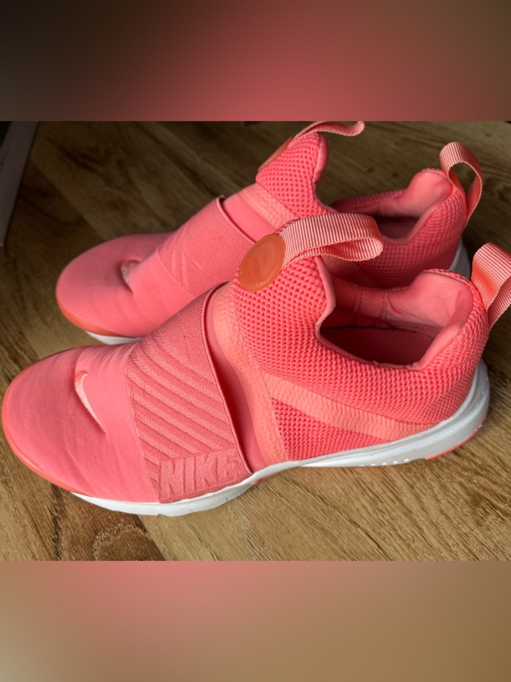 Nike Girls Coral Pink Slip-On Training Sneakers